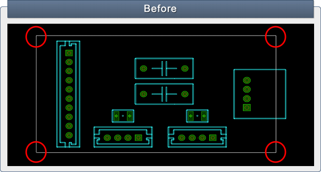 基板のコーナーにＲをつける前